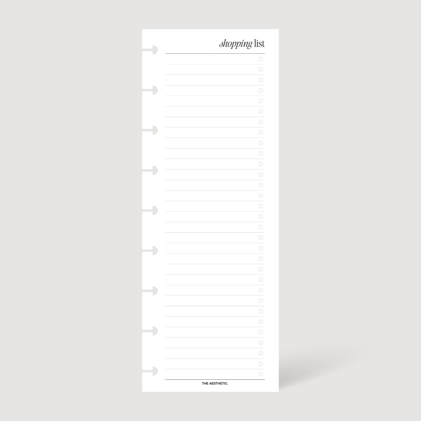 SHOPPING LIST SKINNY INSERTS