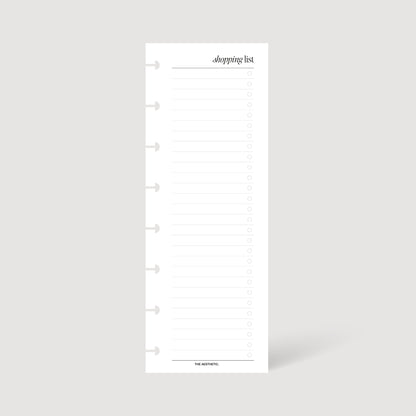 SHOPPING LIST SKINNY INSERTS | PRINTABLE