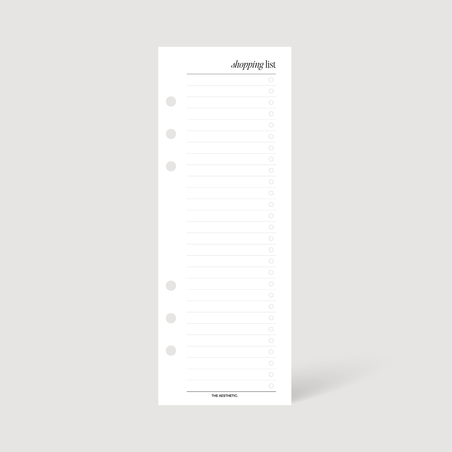 SHOPPING LIST SKINNY INSERTS | PRINTABLE