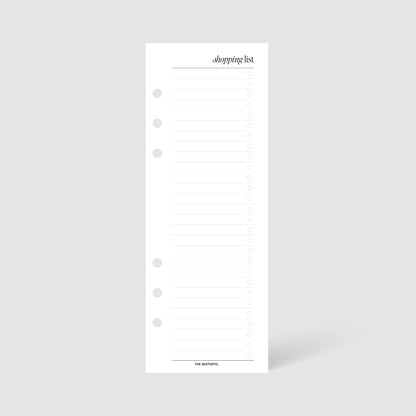 SHOPPING LIST SKINNY INSERTS | PRINTABLE