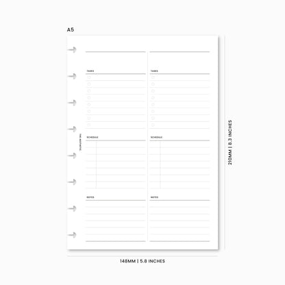 Undated Daily Planner Inserts | 2DOP