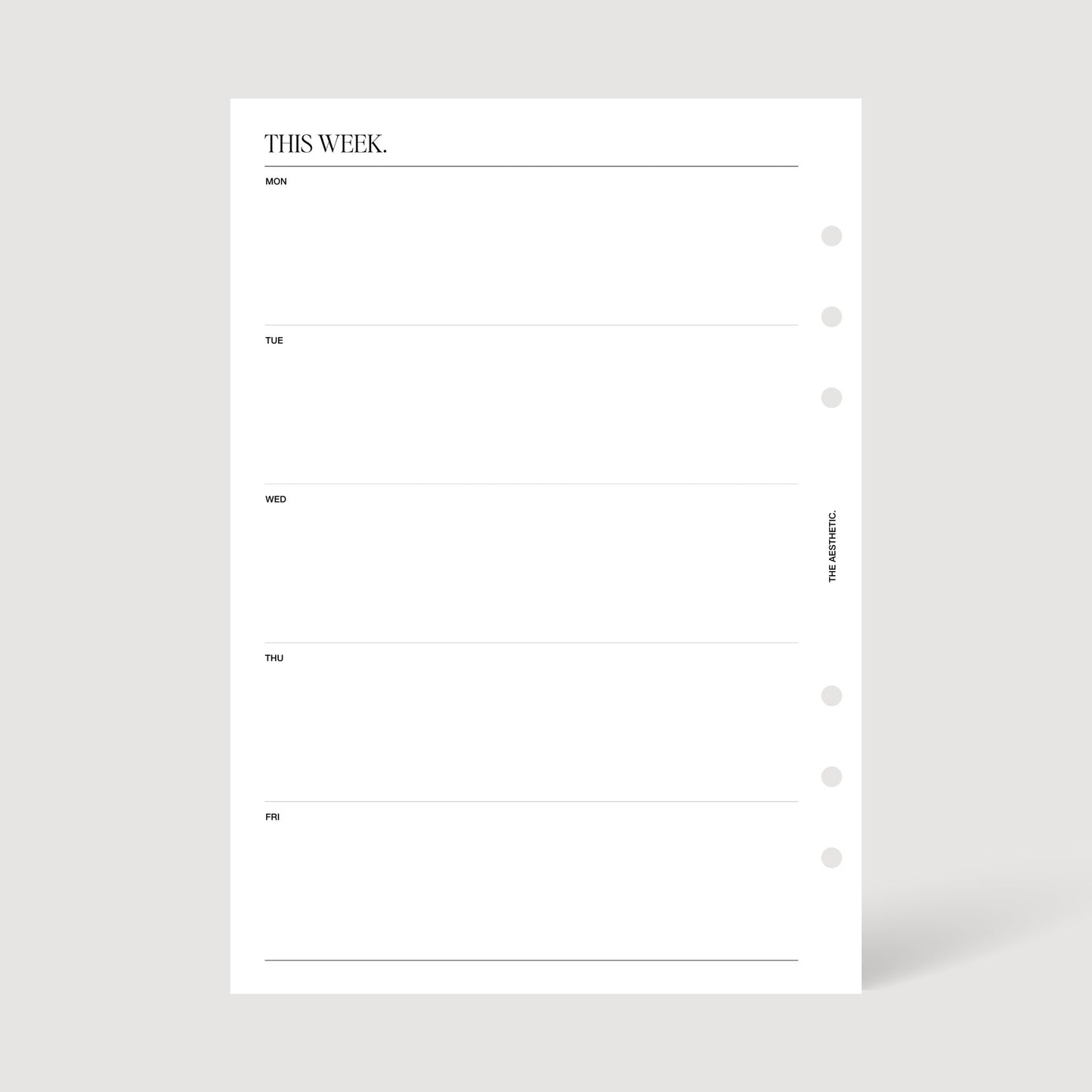 UNDATED WEEKLY PLANNER INSERTS | HORIZONTAL | WEEK ON TWO PAGES