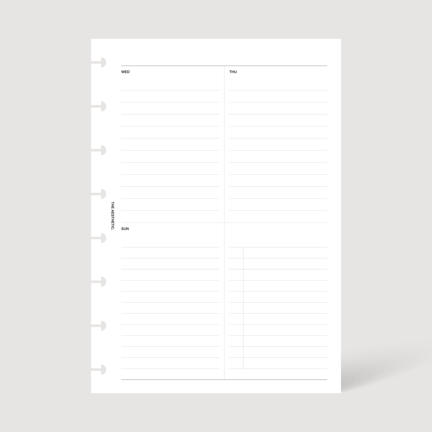 UNDATED WEEKLY PLANNER INSERTS | VERTICAL | WEEK ON TWO PAGES