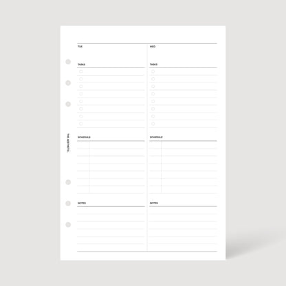 UNDATED WEEKLY PLANNER INSERTS | WEEK ON FOUR PAGES