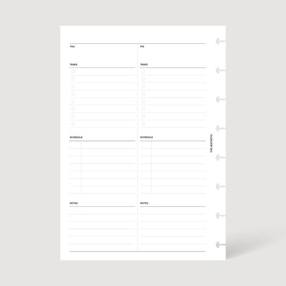 UNDATED WEEKLY PLANNER INSERTS | WEEK ON FOUR PAGES