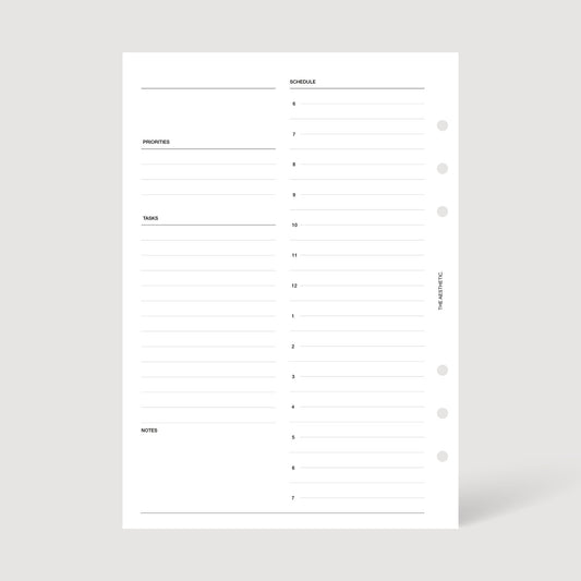 UNDATED DAILY PLANNER INSERTS | DAY ON ONE PAGE