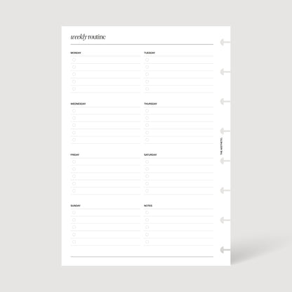 WEEKLY ROUTINE INSERTS | PRINTABLE