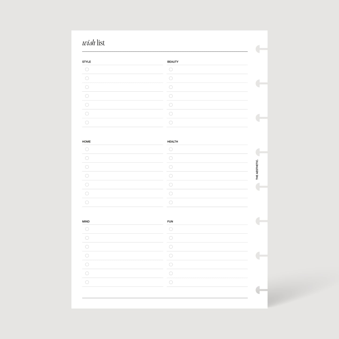 WISH LIST INSERTS | PRINTABLE