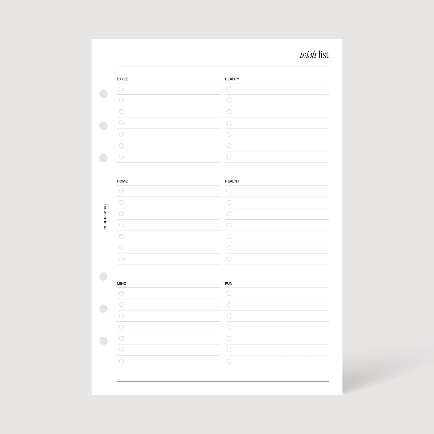 WISH LIST INSERTS | PRINTABLE