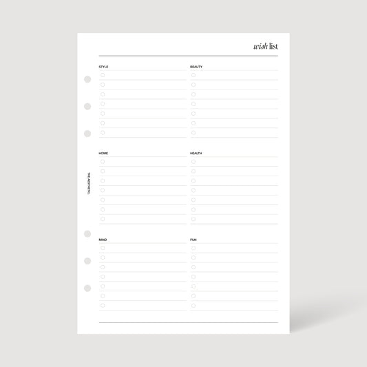 WISH LIST INSERTS | PRINTABLE