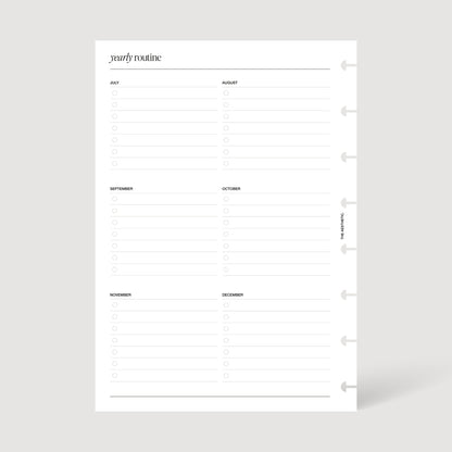 YEARLY ROUTINE INSERTS | PRINTABLE