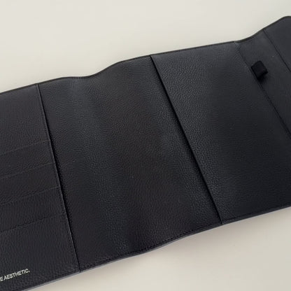 BLACK LEATHER PLANNER COVER